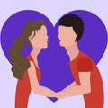 Illustration my soulmate, love between a girl and a guy Royalty Free Stock Photo